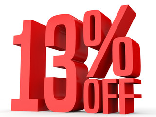 Thirteen percent off. Discount 13 %.