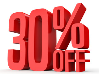 Thirty percent off. Discount 30 %.