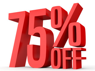 Seventy five percent off. Discount 75 %.