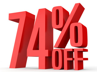 Seventy four percent off. Discount 74 %.