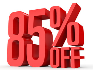 Eighty five percent off. Discount 85 %.