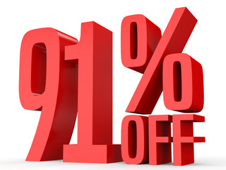 Ninety one percent off. Discount 91 %.