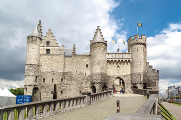 Fototapeta na wymiar The Stone Castle in Antwerp