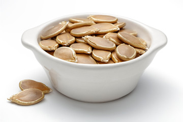Pumpkin seeds in bowl