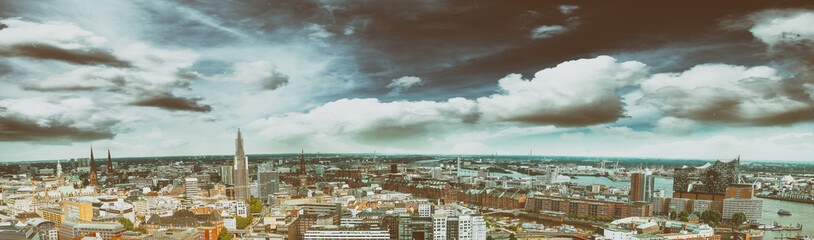 Obraz premium Hamburg, Germany. Panoramic aerial view