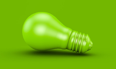 Grüne Glühbirne - Konzept Ökostrom, Umweltschutz oder erneuerbare Energien