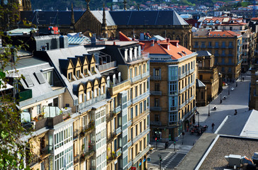 Street view of San Sebastian in day time.  Basque Country, Spain