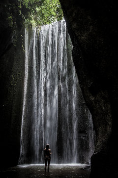 Tukad Cepung is a beautifule waterfall in the center of Bali, Indonesia