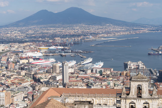 Naples skyline with Vesuvius