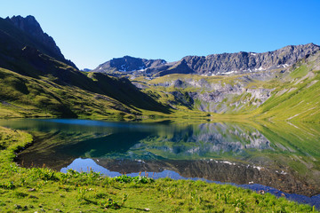 Fototapeta na wymiar Mountain Lake in the mountains of Western Caucasus
