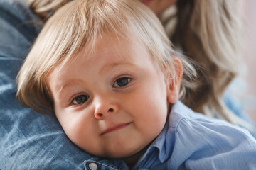 little boy closeup face portrait