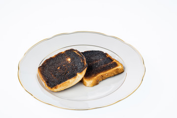 Verbrannte Toast Brotscheiben