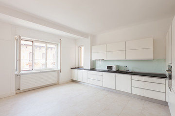 White empty kitchen
