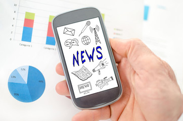 News concept on a smartphone