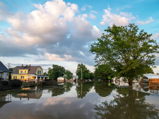Fototapeta na wymiar Flooded Neighborhood Street