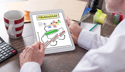 Training concept on a tablet