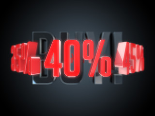 40 percent off - Buy now! 3D rendered with depth of field