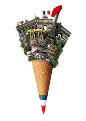 France, landmarks Paris in the ice cream