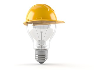 Light bulb with hardhat