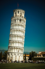 Fototapeta na wymiar travel amazing Italy series - Pisa, Piazza dei miracoli, with the leaning tower