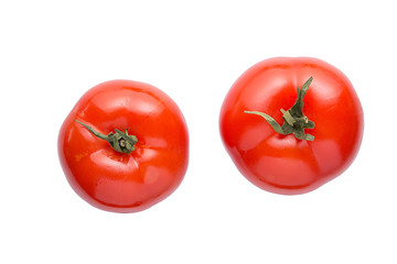 fresh red tomato isolated on a white background