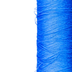 reel blue silk thread. textile concept. abstract background