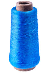 reel blue silk thread. textile concept. abstract background