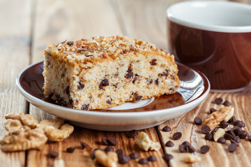cake on old wooden background