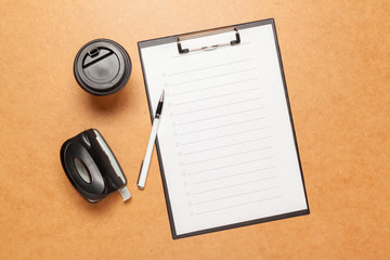 Top view letterhead design mockup