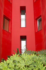 Fototapeta na wymiar Colorful facade of a modern house