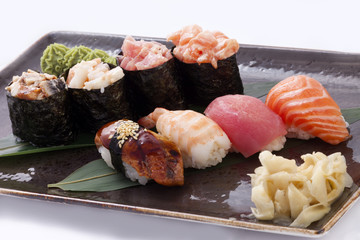 Assorted sushi Japanese classic