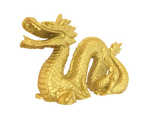 Fototapeta premium Chinese Dragon Statue Isolated