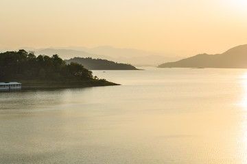 Landscape Natrue and a water at Kaeng Krachan Dam.