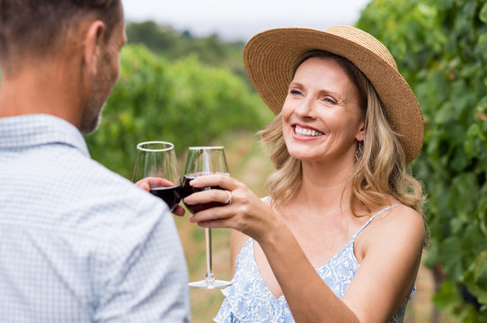 Couple toasting with wine