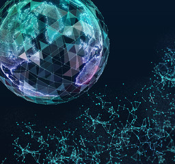 Network data connection technology. Digital abstract 3d illustration