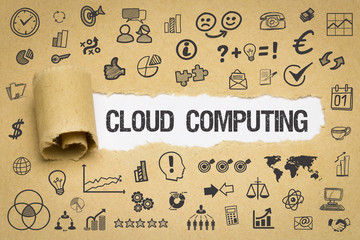 Cloud Computing / Papier mit Symbole