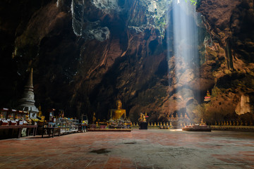 Sunbeam in buddha cave, Tham Khao Luang near Phetchaburi,Thailand