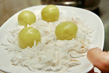 Homemade cooking  Khanom Toom in Thai