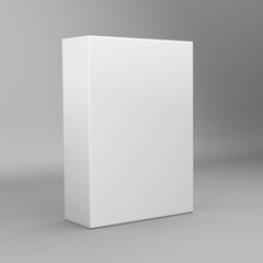 White tall rectangle blank box isolated on grey background. - obrazy, fototapety, plakaty