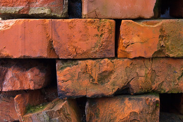 Old red brick wall