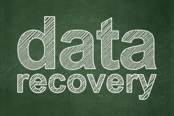 Information concept: Data Recovery on chalkboard background