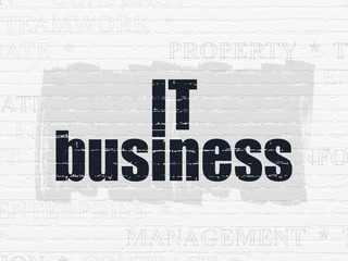 Business concept: IT Business on wall background