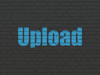 Web development concept: Upload on wall background