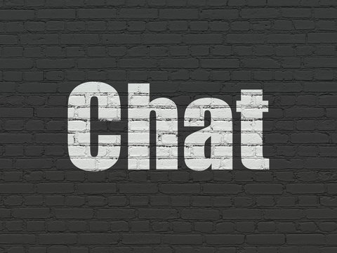 Web design concept: Chat on wall background