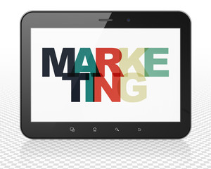 Marketing concept: Tablet Pc Computer with Marketing on  display