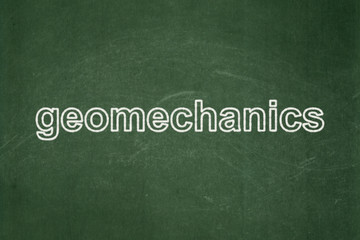 Obraz premium Science concept: Geomechanics on chalkboard background