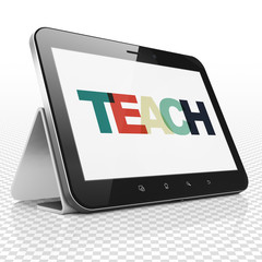 Studying concept: Tablet Computer with Teach on  display