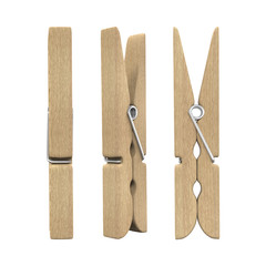 Wooden Clothespin Isolated