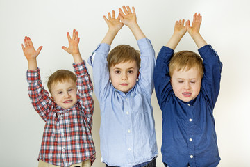 Children with hands up