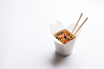 Chinese noodles in cardboard box